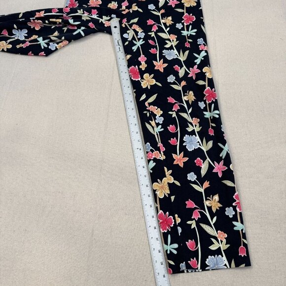 Talbots Floral Print Stretch Straight Leg Pants 8 Multicolor - Picture 5 of 13